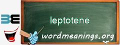 WordMeaning blackboard for leptotene